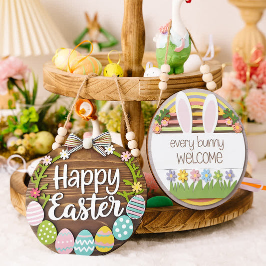 Easter Bunny & Egg Wooden Door Hanger - image 1