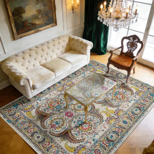 Vintage Persian Bohemian Floor Mat - 95" x 119" - image 0