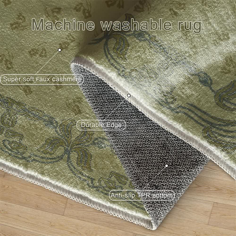 Romantic Floral Non-Slip Foldable Area Rug - image 6