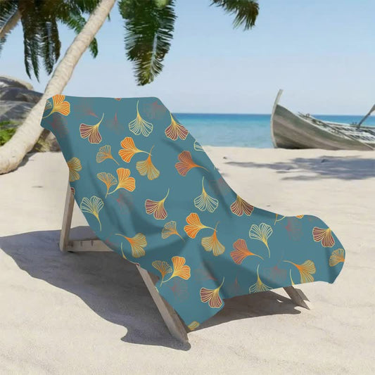 Elegant Ginkgo Leaf Beach Towel - image 1