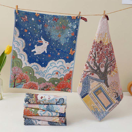 Cute Bunny Cotton Gauze Kitchen Towel - image 1