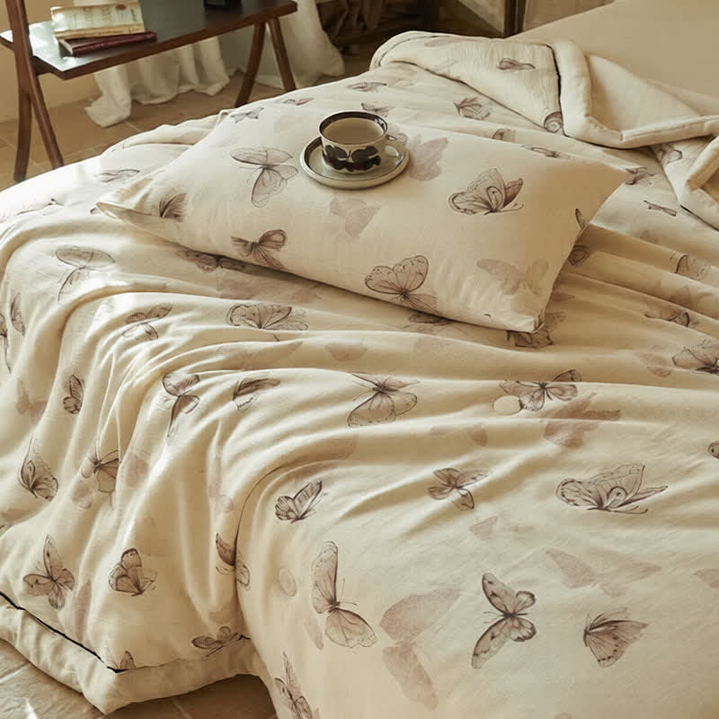 Dreamy Butterfly Cotton Linen Quilt - image 9