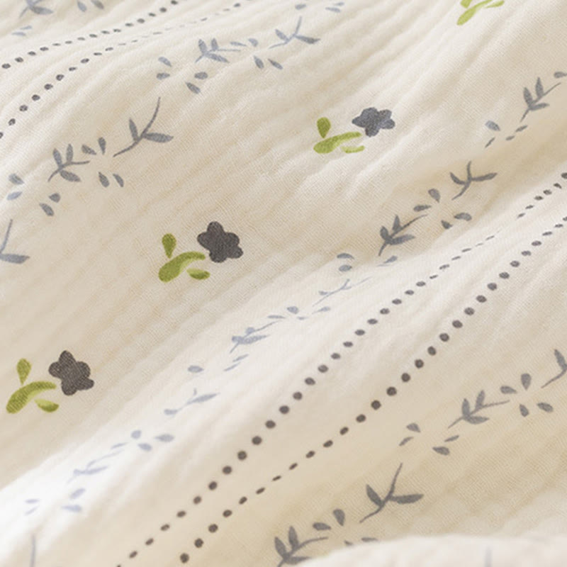 Striped Floral Cotton Gauze Camisole Nightgown - image 10