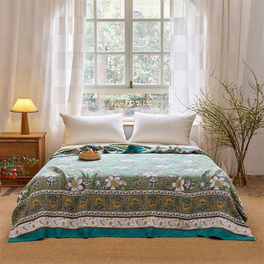 Wildflower Meadow Pure Cotton Quilt Blanket - image 1
