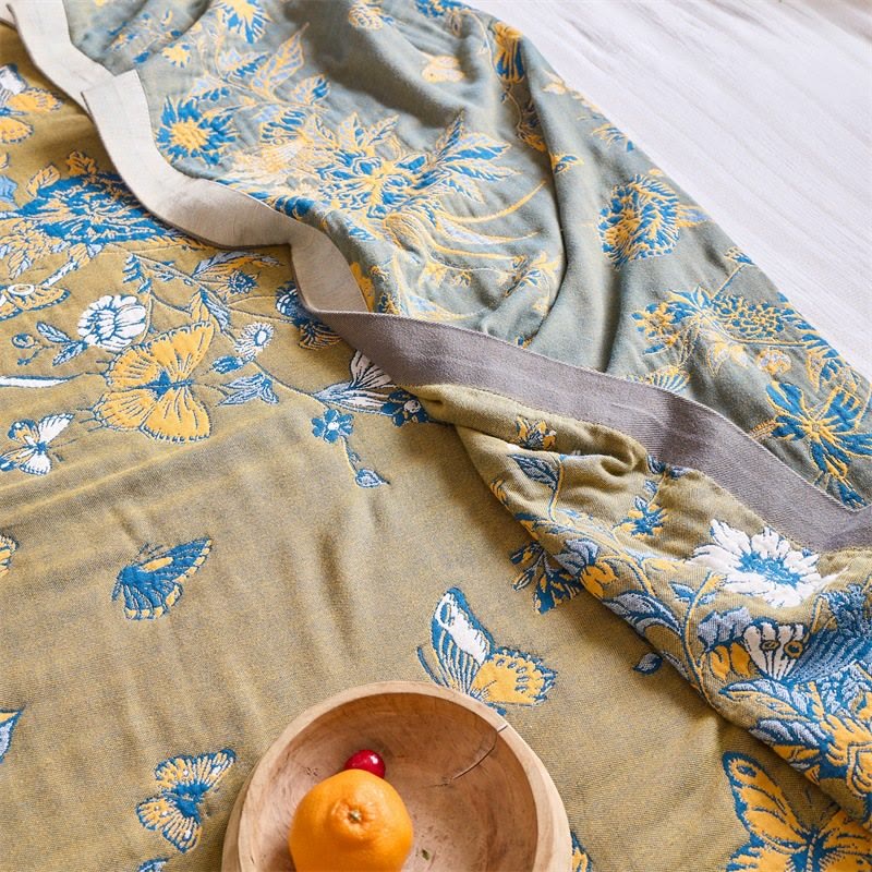 Butterfly & Floral Pure Cotton Quilt Blanket - image 4