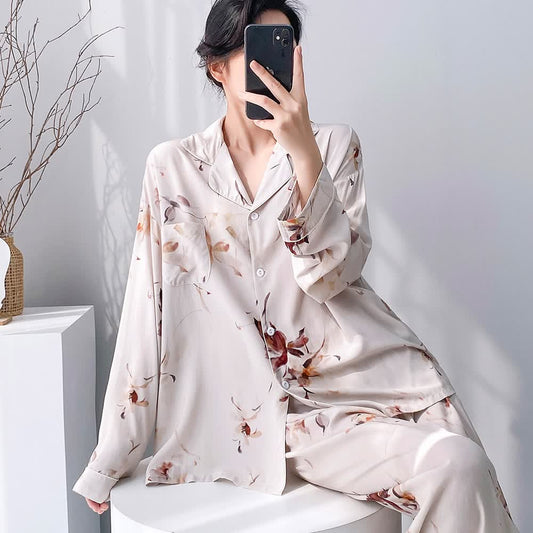 Artistic Style Floral Pajama Set - image 1