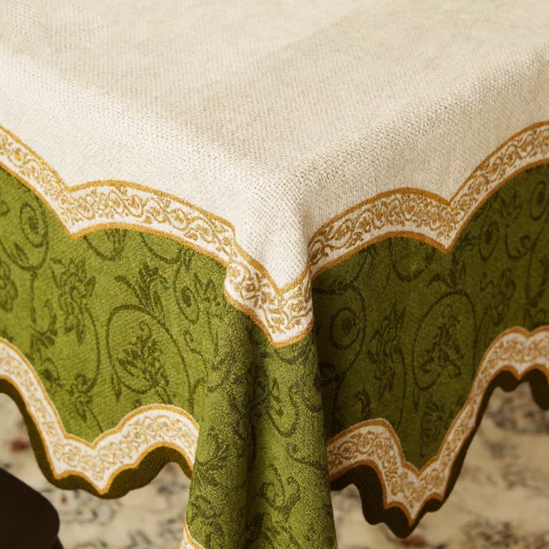 Vintage Botanical Scalloped Edge Tablecloth - image 4