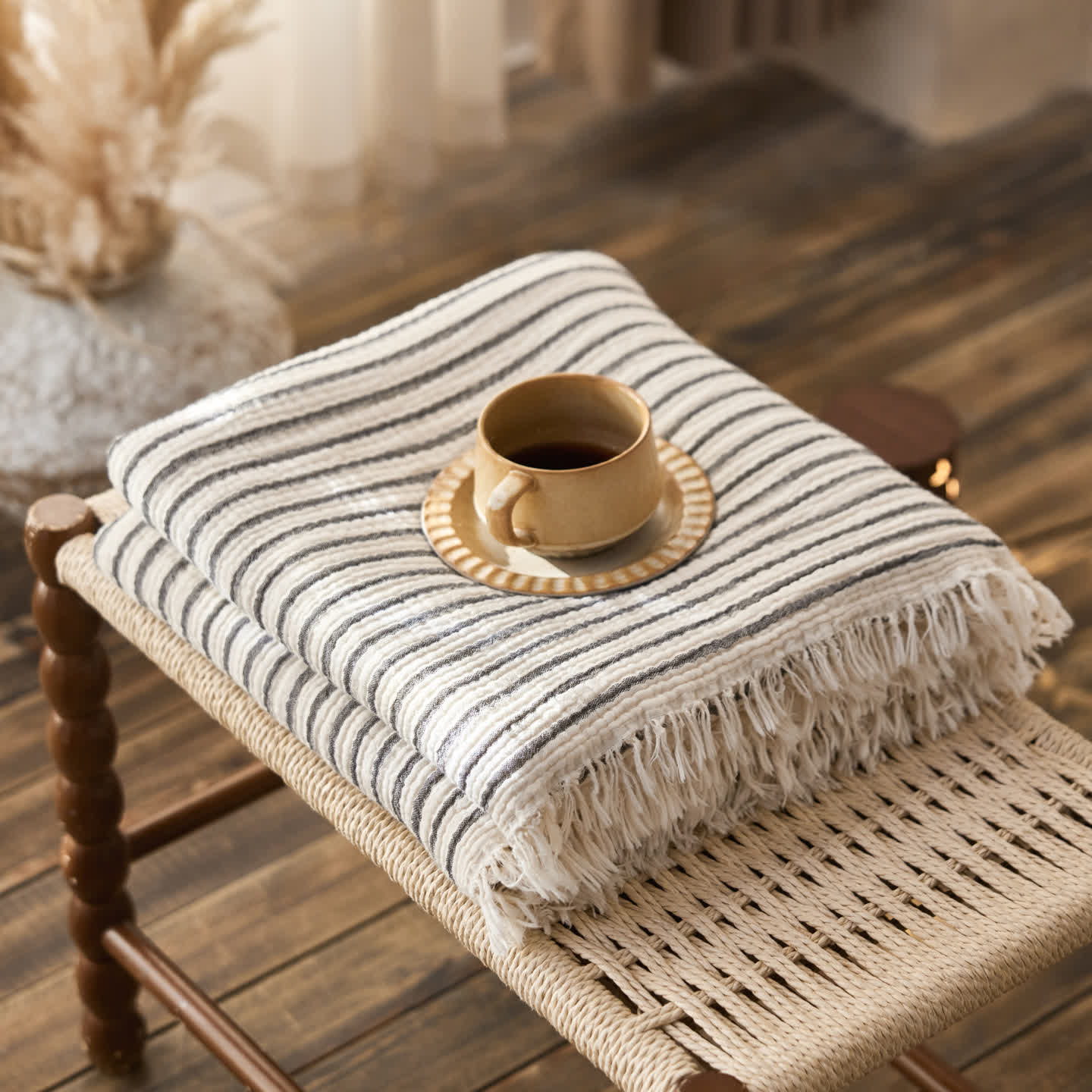 4-Layer Cotton Striped Muslin Throw - image 34