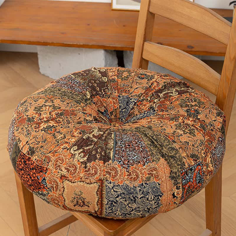 Bohemian Patchwork Mandala Floor Pillow - Orange - Round - 19" x 19" - image 6