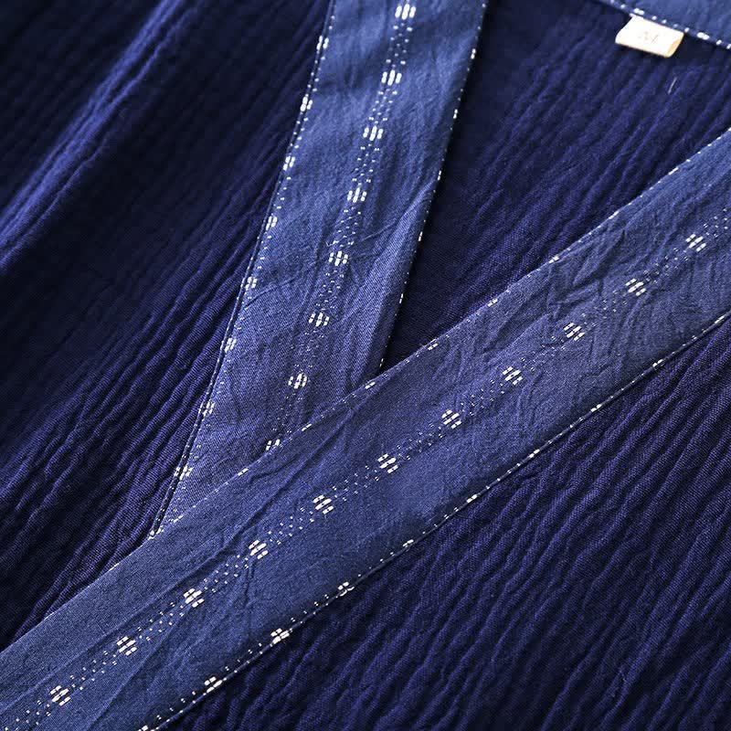 Navy Cotton Gauze Kimono Pajama Set - image 10