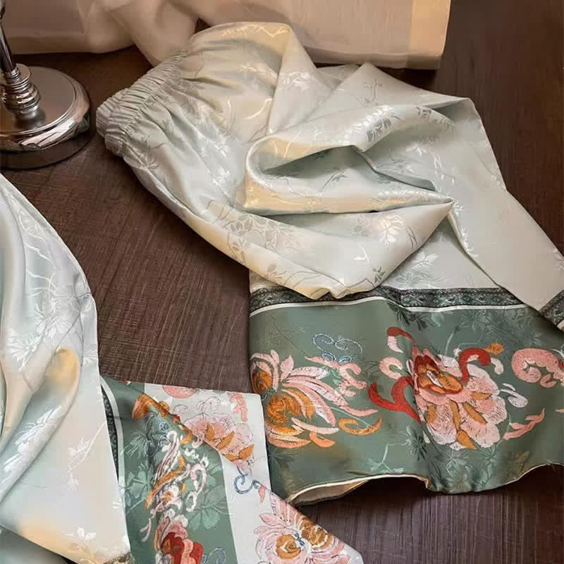 Light Green Vintage Floral Pajama Set - image 7