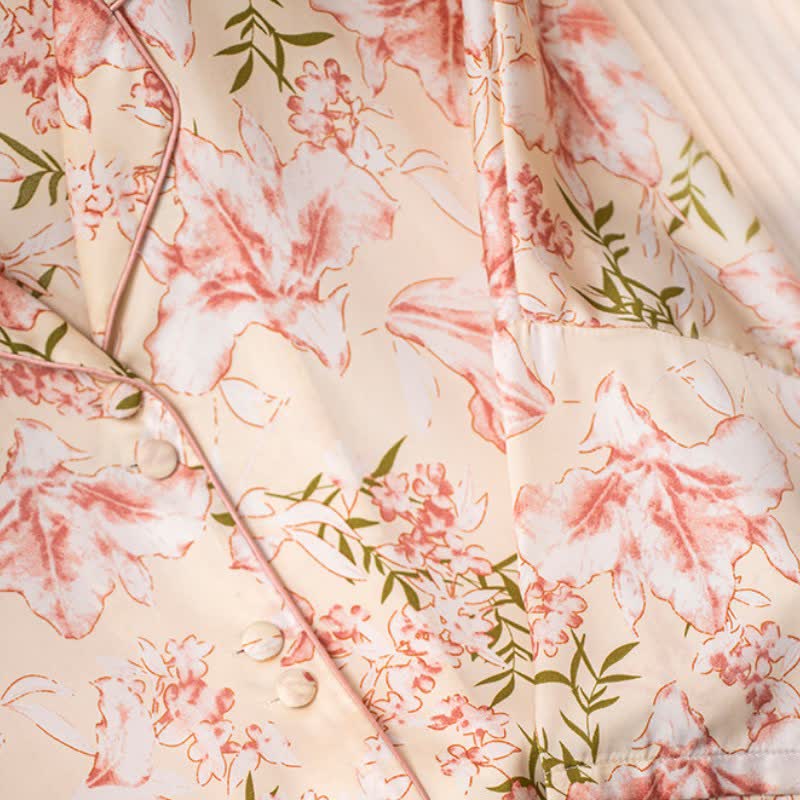 Rustic Pink Floral & Leaf Pajama Set - image 10