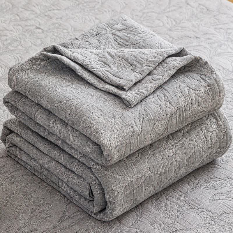 Floral Cotton Triple-Layer Gauze Jacquard Quilt Blanket - image 25