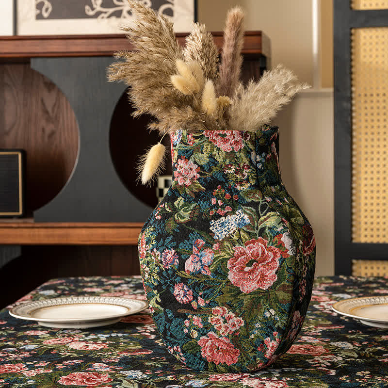 Garden Artistic Fabric Vase Tabletop Ornament - Black - 3"W x 8"L x 12"H - image 6