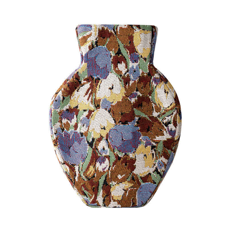 Vintage Creative Floral Fabric Wrapped Vase - Brown - 3"W x 8"L x 12"H - image 10