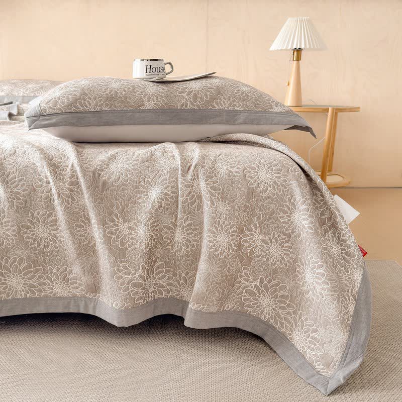 Cotton Rustic Floral Muslin Quilt Blanket - image 5