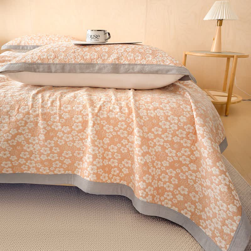 Cotton Cherry Blossom Muslin Quilt Blanket - image 11