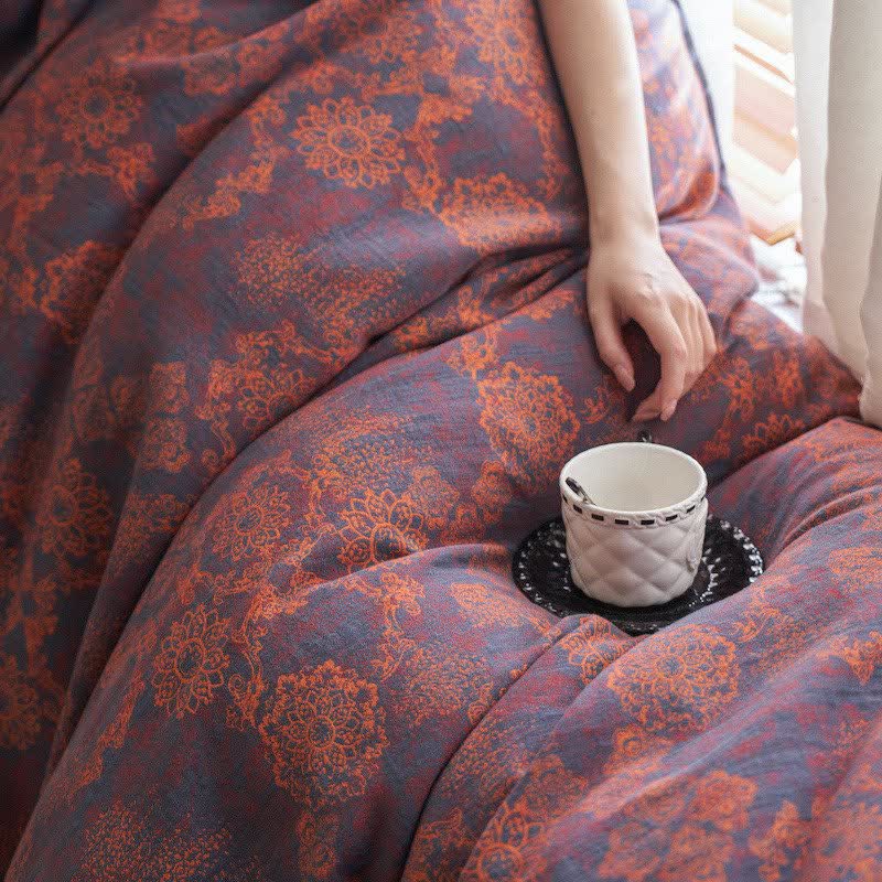 Vintage Floral Cotton Double Gauze Bedding(4PCS) - image 10