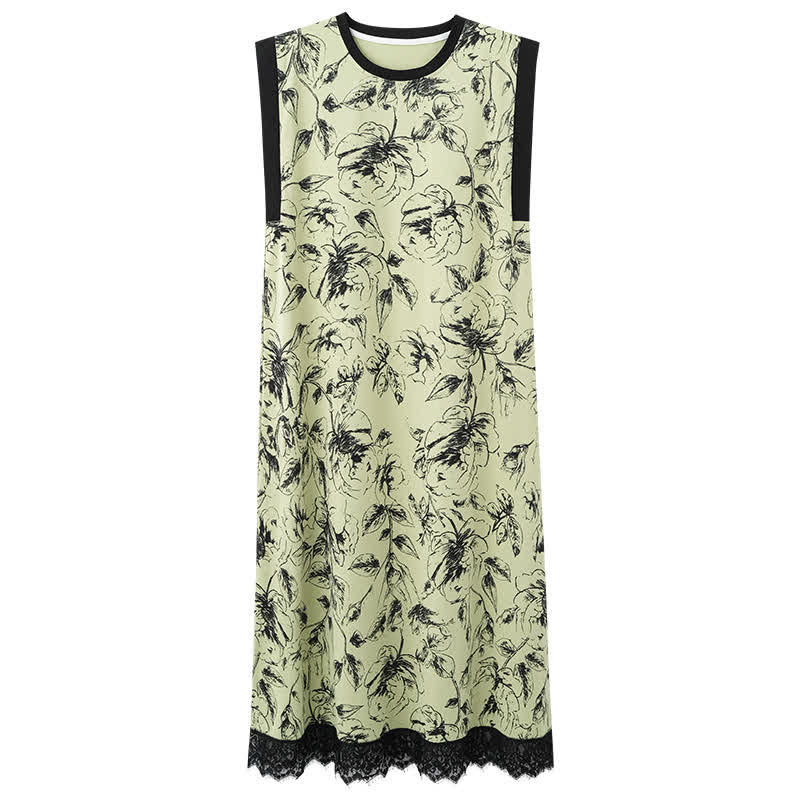 Artistic Floral Cotton Sleeveless Lace Nightgown - image 8