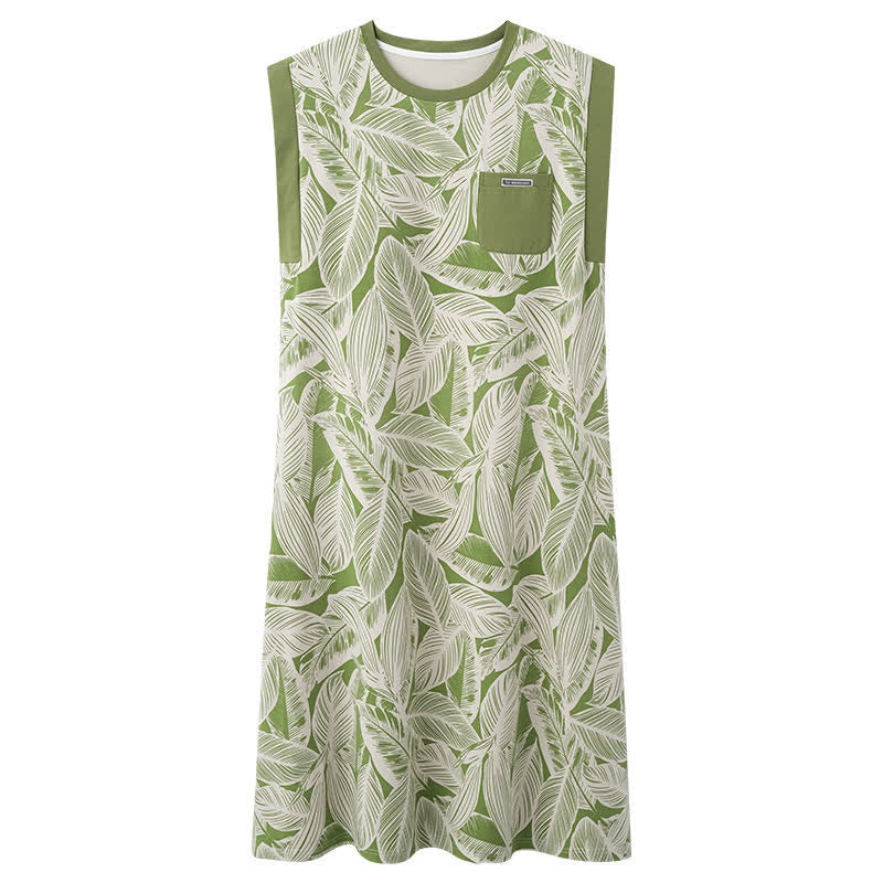 Botanical Cotton Sleeveless Lounge Dress - image 7