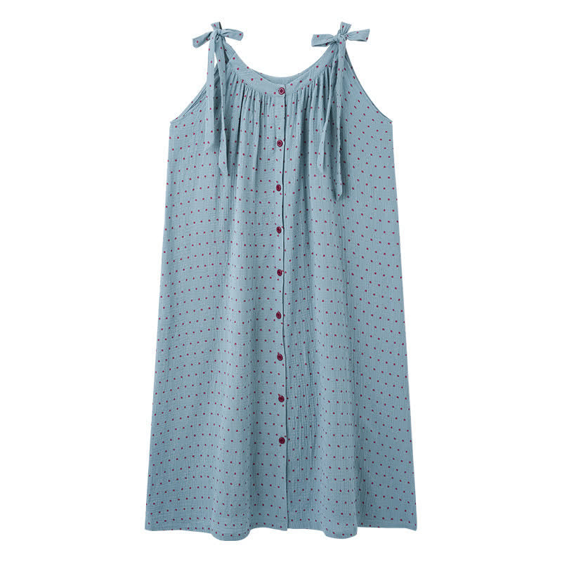 Blue Polka Dot Camisole Nightgown - image 10