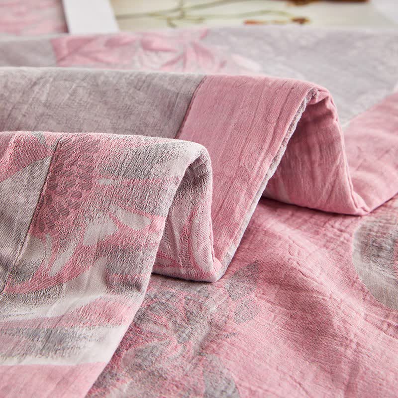 Cotton Gauze Rustic Floral Jacquard Quilt - image 10