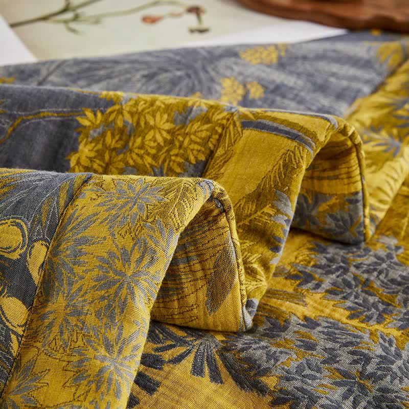 Cotton Gauze Botanical Tree Jacquard Quilt - image 10