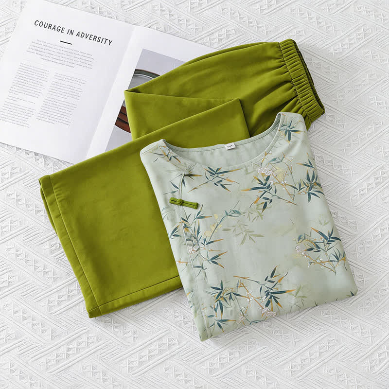 Elegant Bamboo Eastern-Inspired Loungewear Set - image 8