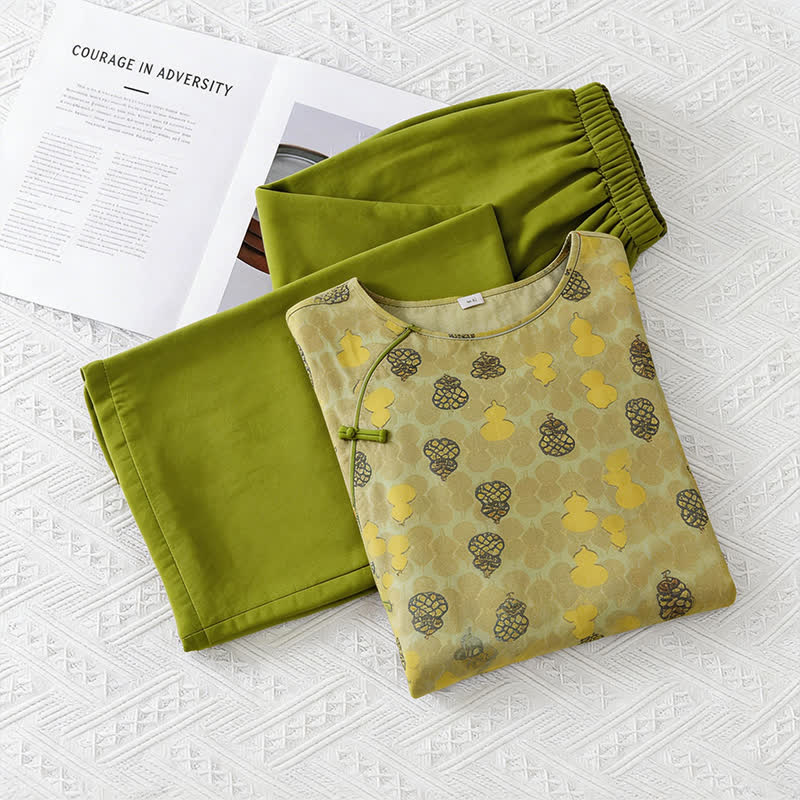 Gourd Print Eastern-Inspired Loungewear Set - image 11