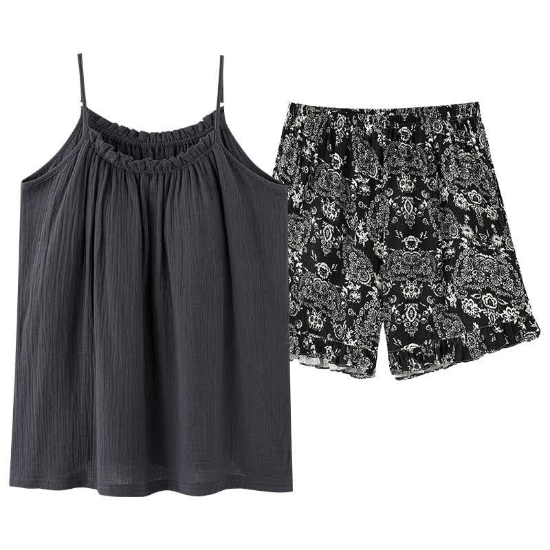 Cami & Vintage Pattern Shorts Pajama Set - image 10