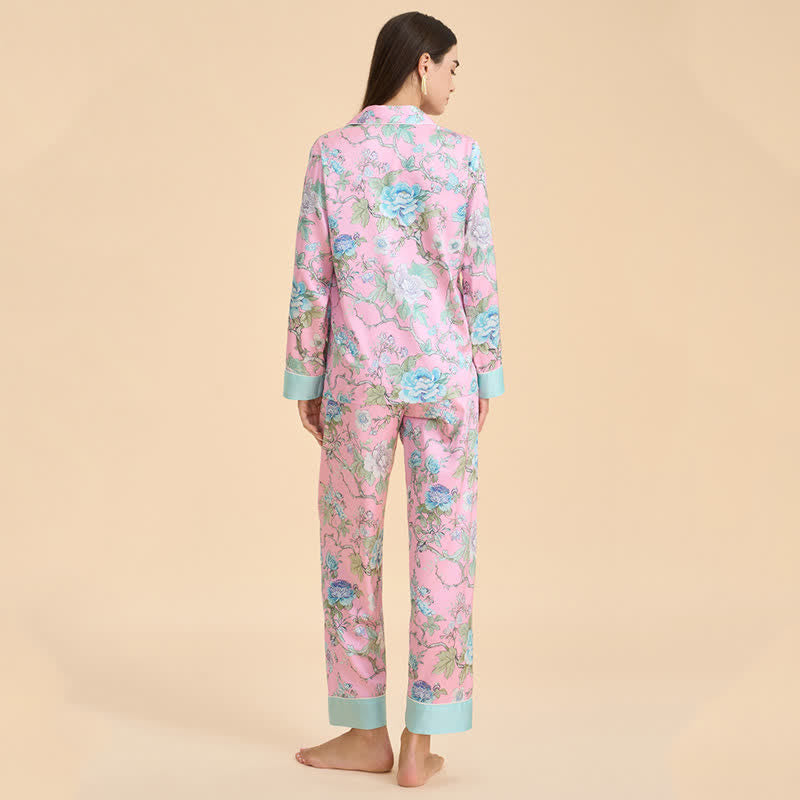 Artistic Blue Floral Pajama Set - image 5