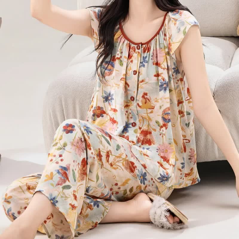 Rustic Style Floral Bloom Loungewear Set - image 4