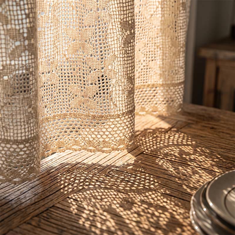 Four-Leaf Clover Crochet Tier Curtain - image 2