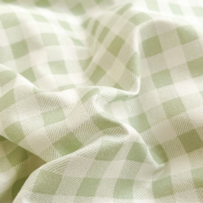 Pastel Gingham Pure Cotton Bedding Set - image 18