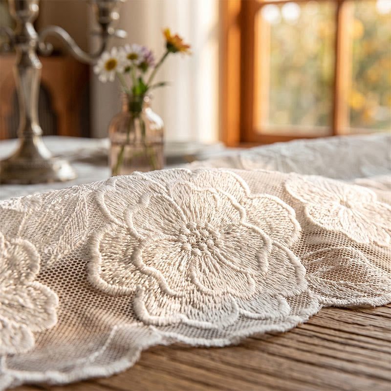 Camellia Lace Jacquard Tablecloth - image 3