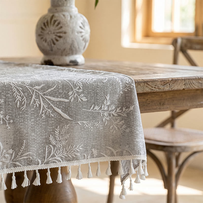 Romantic Floral Leaf Lace Tassel Tablecloth - image 7
