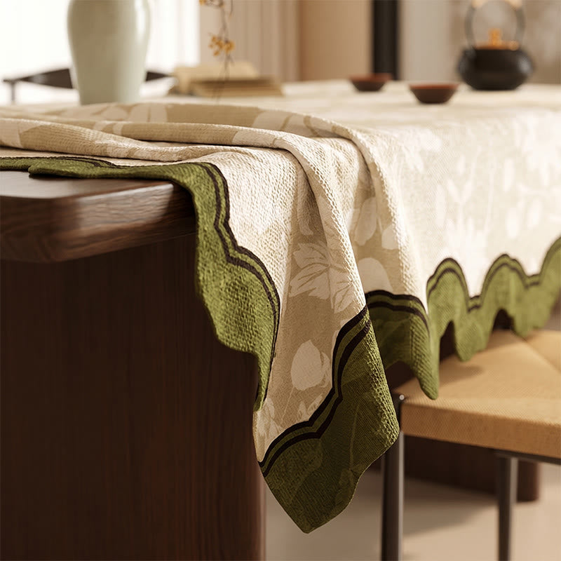 Elegant Floral Branch Cotton Linen Tablecloth - image 3