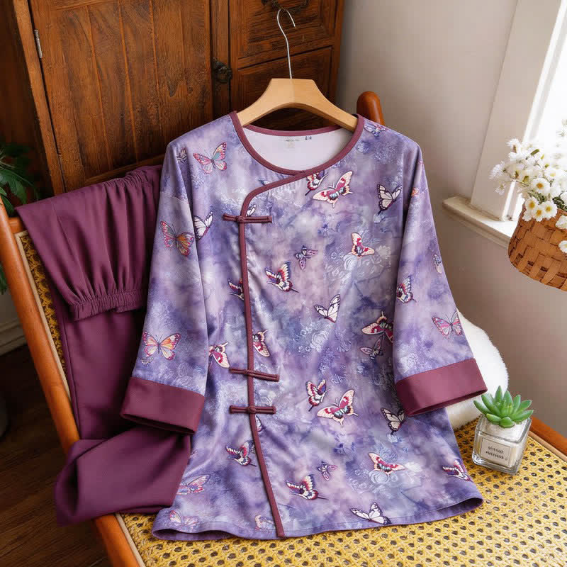 Ownkoti Purple Butterfly Eastern-Inspired Loungewear Set - image 6