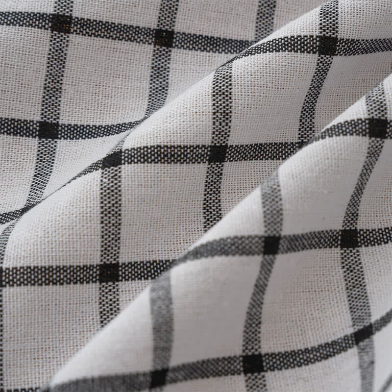 Minimalist Black White Grid Check Curtain - image 9
