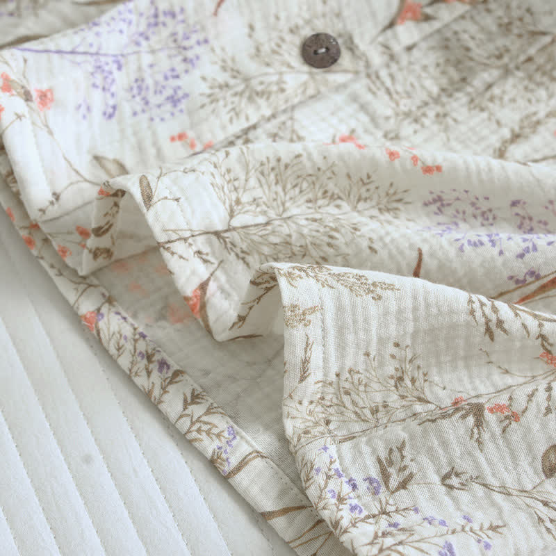 Muted Floral Cotton Gauze Pajama Set - image 10