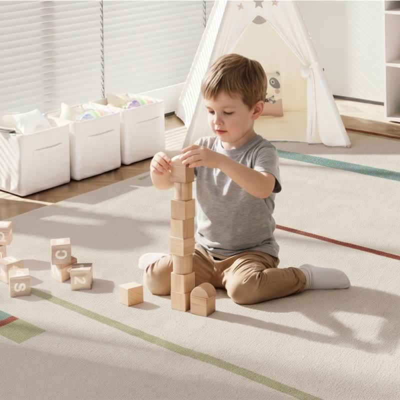 Minimalist Linear Kids Area Rug - image 6