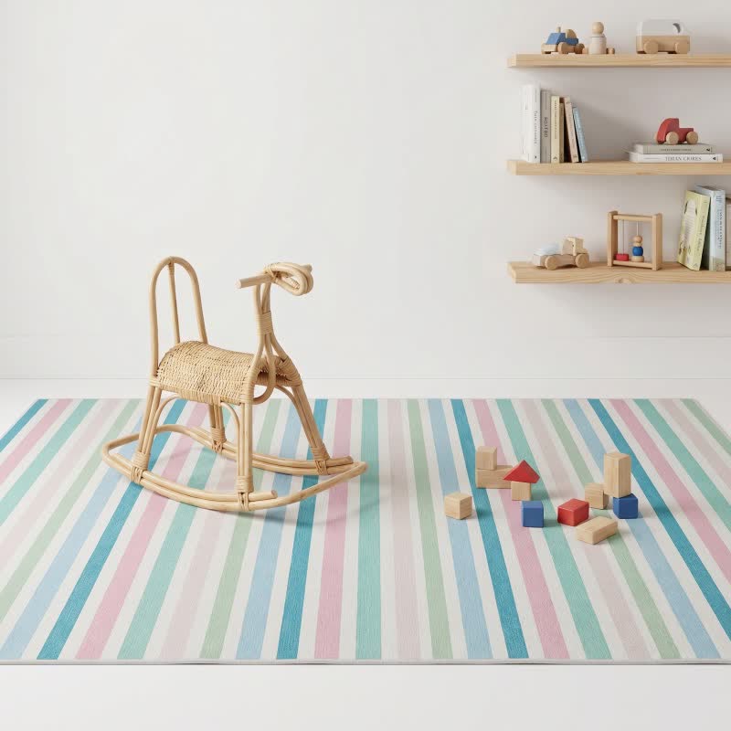 Soft Multicolor Stripe Area Rug - image 3