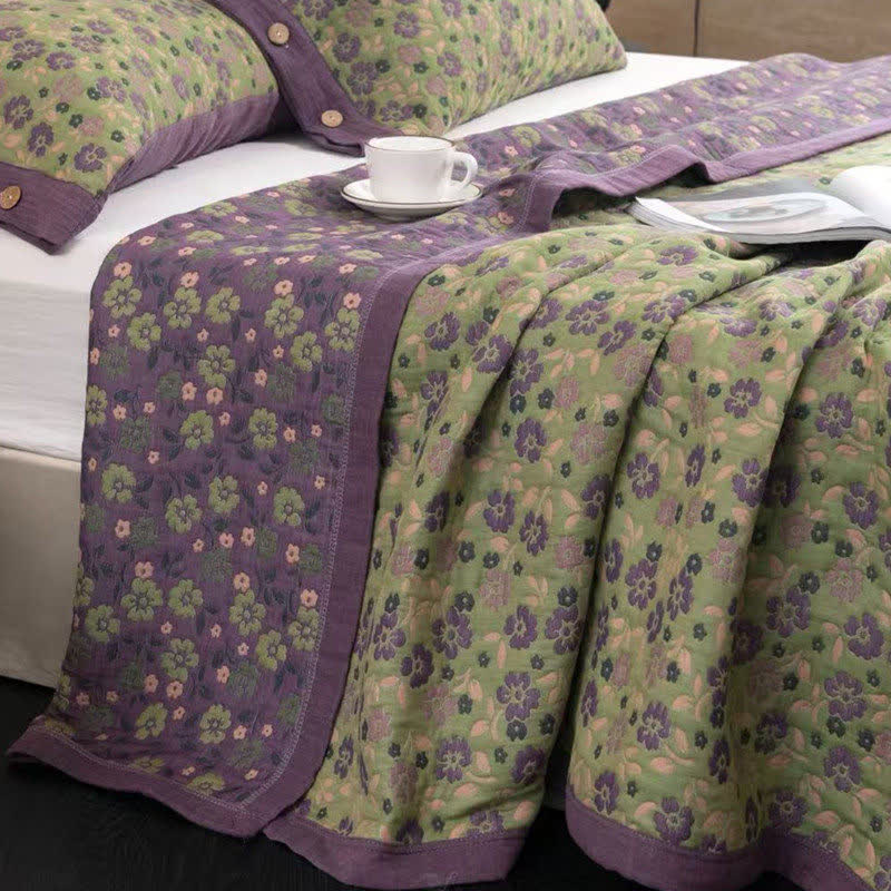 Country Floral Cotton Double Gauze Quilt - image 1