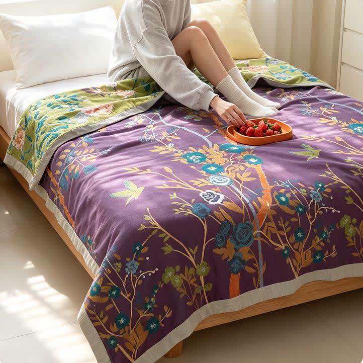 Garden Floral Cotton Gauze Quilt Blanket - image 5
