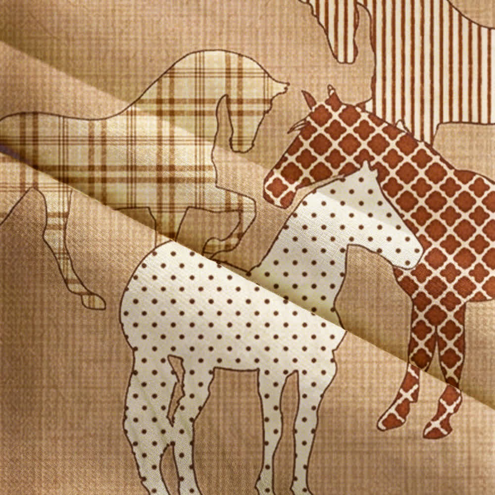 Retro Horse Pattern Linen Doorway Curtain - image 3