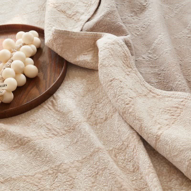 Subtle Textured Cotton Gauze Quilt Blanket - image 5