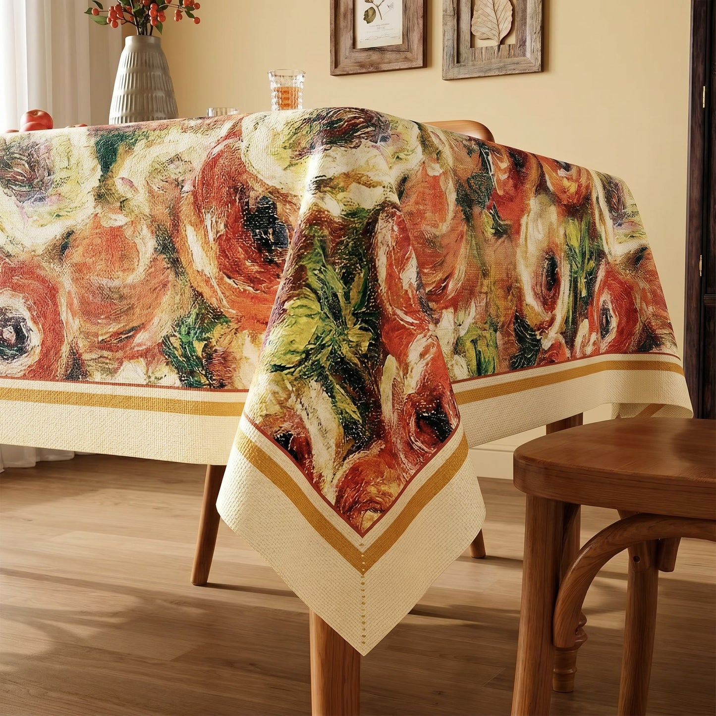 Ownkoti Impressionist Oil Painting Floral Tablecloth - image 3