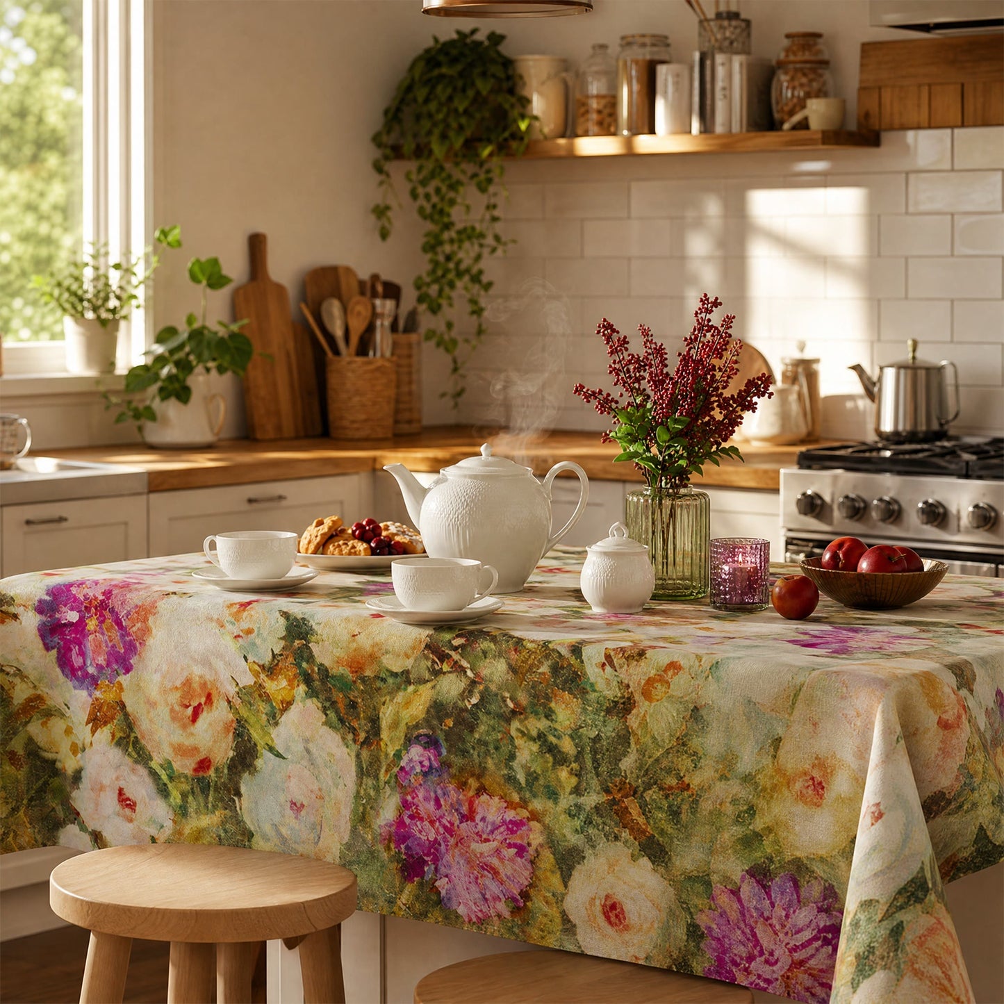 Ownkoti Soft Impressionist Rose Tablecloth - image 3