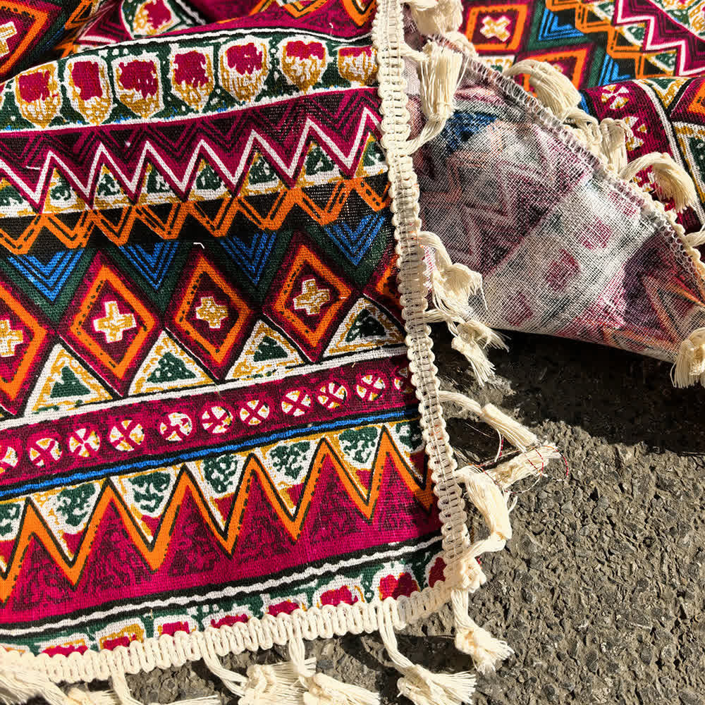 Boho Tribal Picnic Blanket with Tassels - image 5