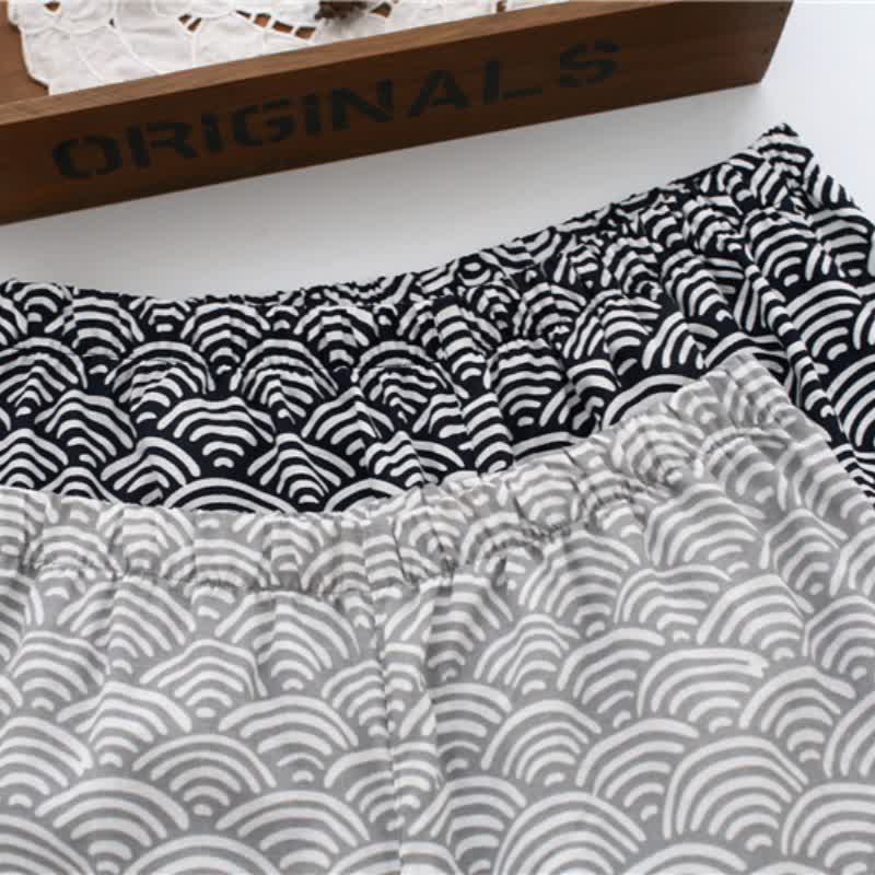 Unisex Seigaiha Cotton Kimono Loungewear Set - image 5